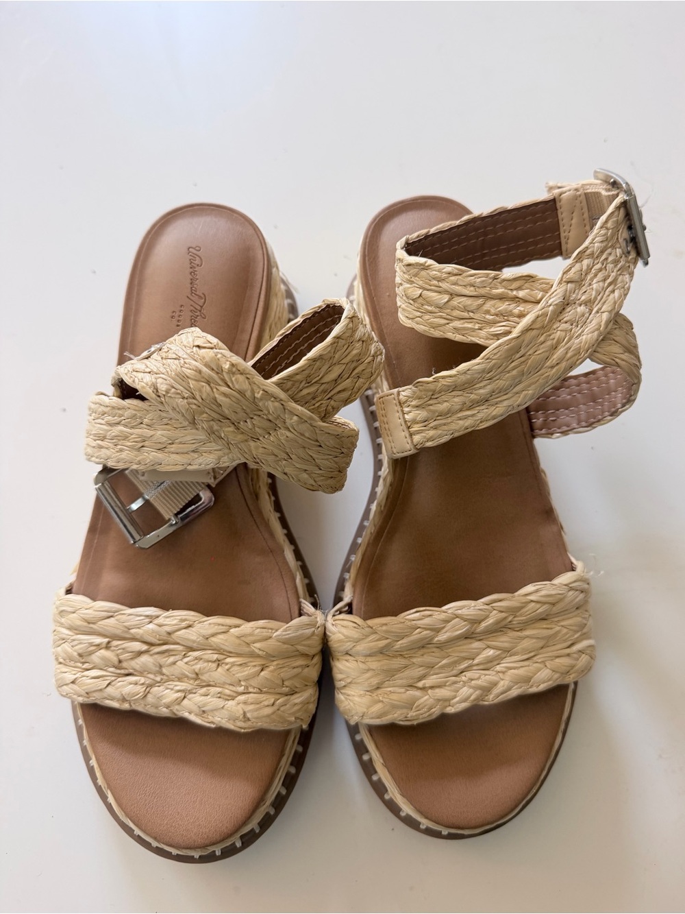 Universal Thread Woven Raffia Espadrille Wedge Sandals